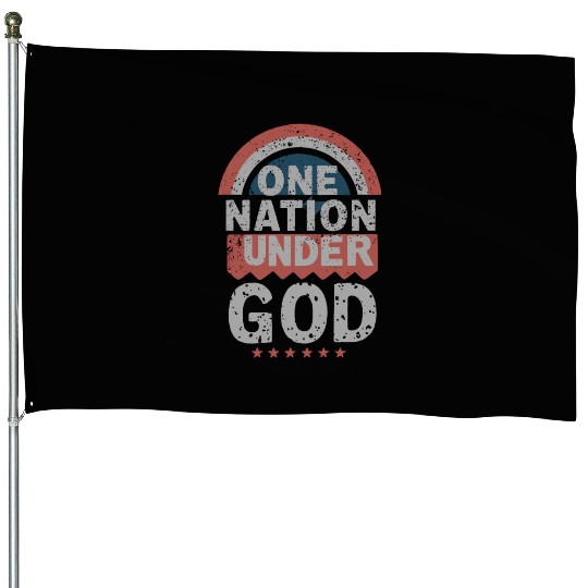 One Nation Under God Christian Pride Retro US Flag House Flags