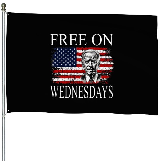 Free On Wednesdays US Flag Patriotic Joe Biden House Flags