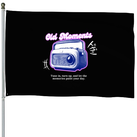 Lilac Black Halftone Radio Portrait House Flags