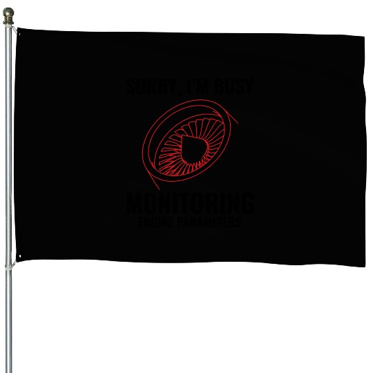 Aircraft Jet Engine Mechanic Aviation Technician House Flags