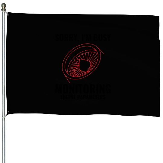 Aircraft Jet Engine Mechanic Aviation Technician House Flags