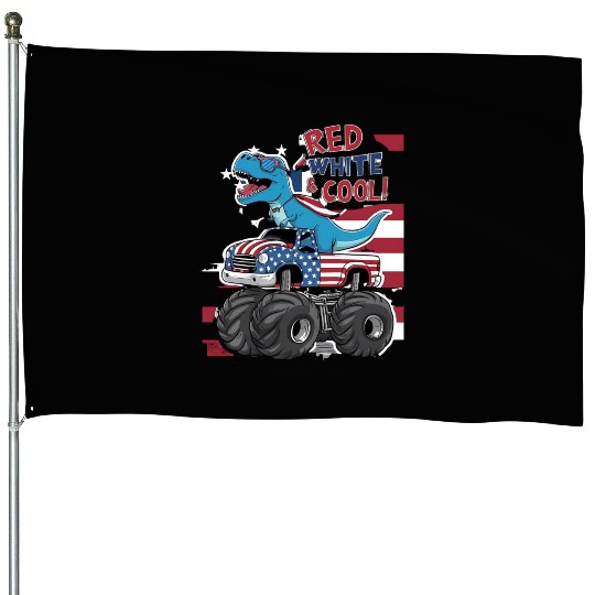 red nand cool 4th July House Flags