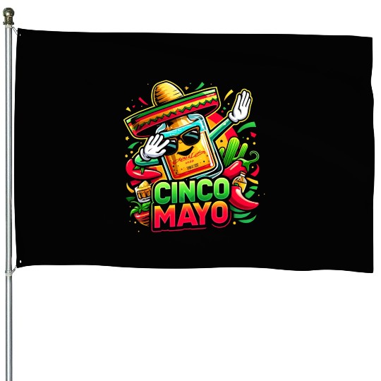 Cinco de Mayo Tequila Bottle House Flags