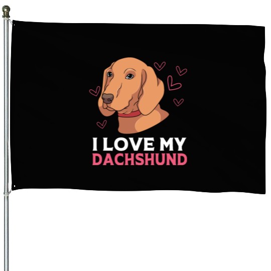 Pet Lover Wirehaired Dachshund Dog House Flags