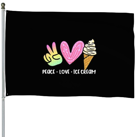 Ice Cream Humor Ice Cream Lover Summer House Flags