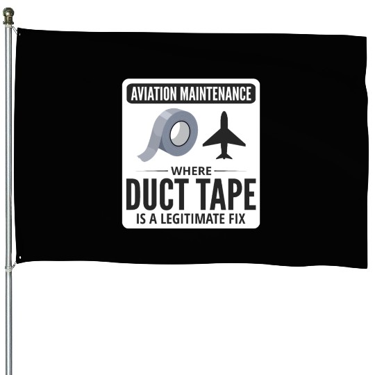 Aircraft Mechanic Aviation Technician Duct Tape House Flags