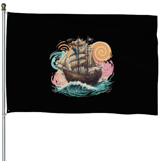 Pirate paradise House Flags design.