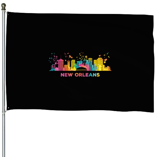 New Orleanian Skyline New Orleans House Flags