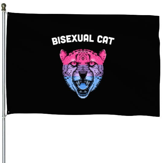 Bisexual Cat Bi LGBTQ Bi Pride LGBT Funny Animal L House Flags