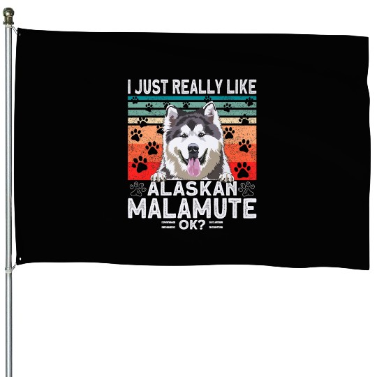 Dog Clothing Alaskan Malamute Premium House Flags