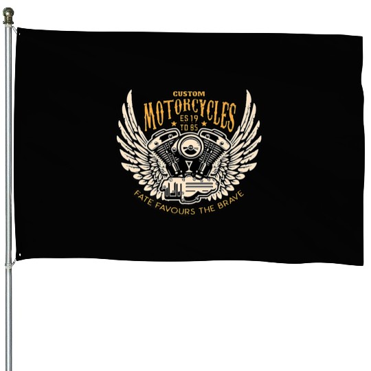 Motorcyclists chopper clothing Premium House Flags