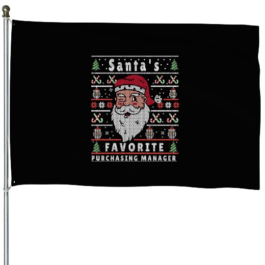 Santas XMAS Ugly Christmas Purchasing-Manager House Flags