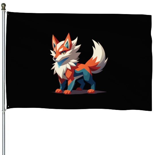 Fierce Fantasy Wolf House Flags