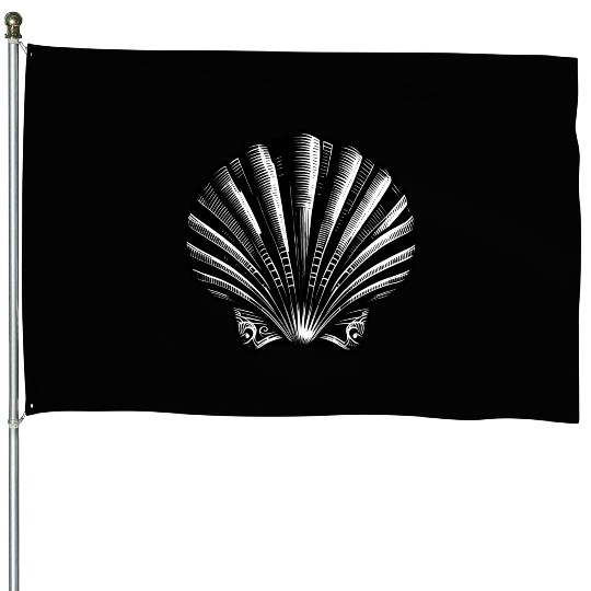 Scallop shell, symbolic of the Way of St. James House Flags