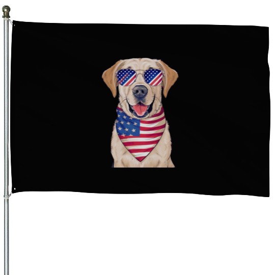 Labrador Retriever donning House Flags