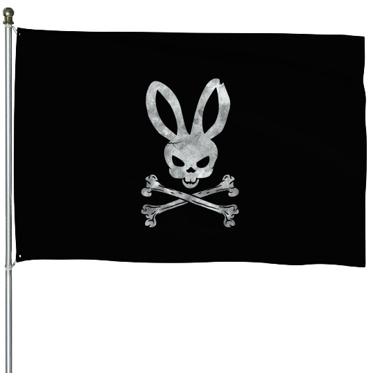 Funny Easter Bunny Crossbones House Flags