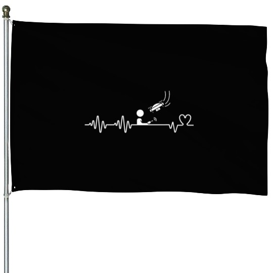 Drone Pilot Quadcopter Heartbeat Funny Drone Pilot House Flags