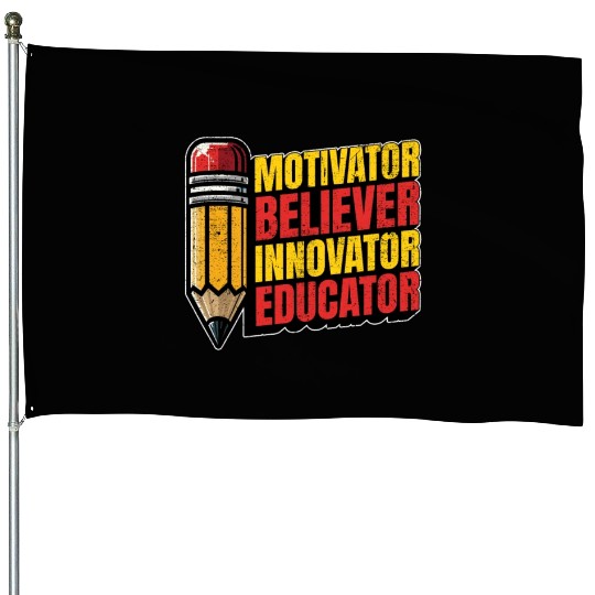 Literature Teacher Motivator Believer Bookworm House Flags
