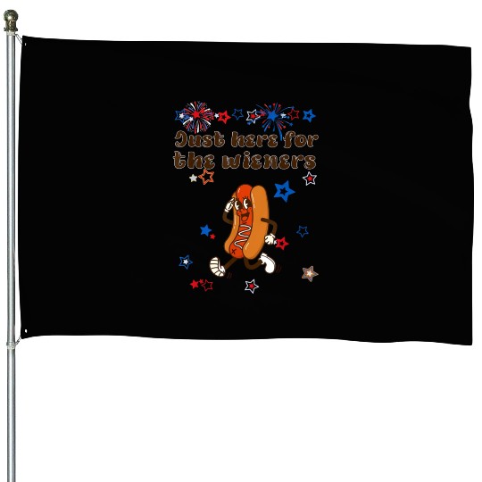Just Here Wieners Funny House Flags