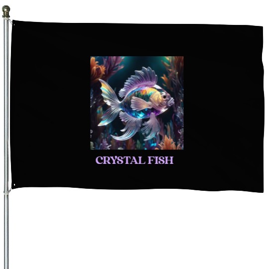 Colorful Crystal Glass Fantasy Fish House Flags