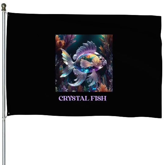 Colorful Crystal Glass Fantasy Fish House Flags