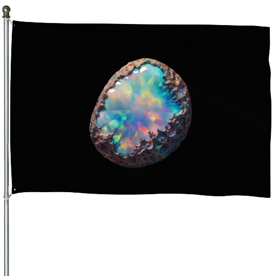 Raw Natural Opal 3D House Flags