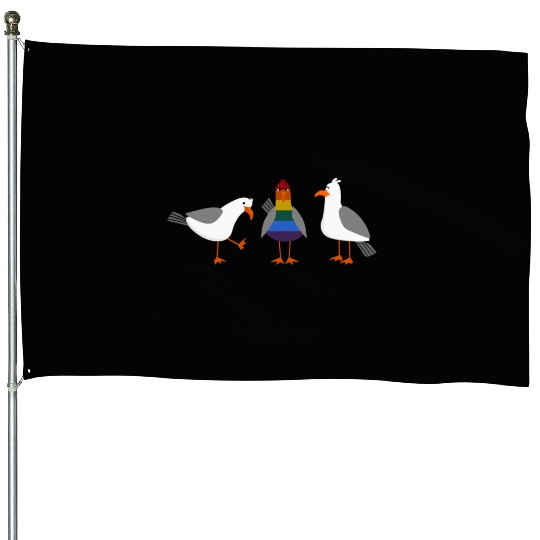 Seagull LGBT Gay Lesbian Rainbow Flagge House Flags