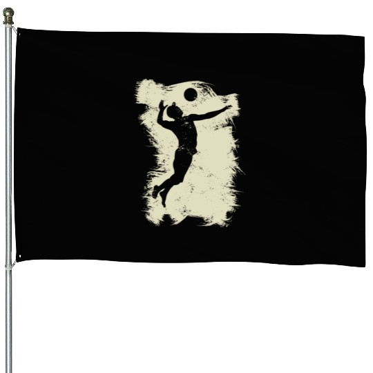 Volleyball Beach Grunge Vintage House Flags