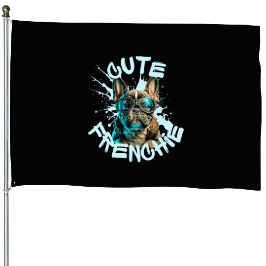 Cute frenchie House Flags