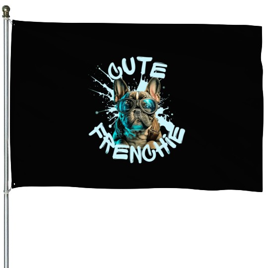 Cute frenchie House Flags