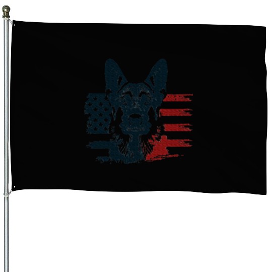 Patriotic German Shepherd Dog Lover 4th Of July House Flags