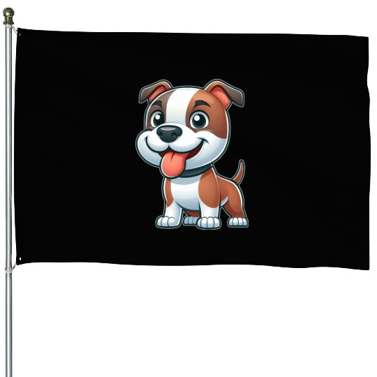 Cute dog pitbull American Staffordshire Terrier House Flags