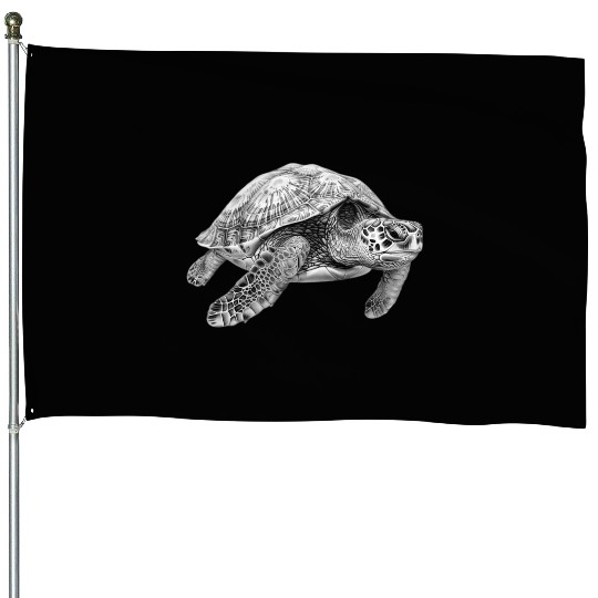 Serene Sea Turtle House Flags
