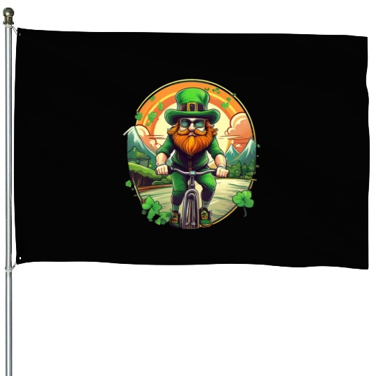 St. Patrick's Day Shamrock St Paddy's Day Cycling House Flags
