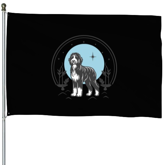 Bernedoodle Tarot Card Dog | Celestial and Starsee House Flags