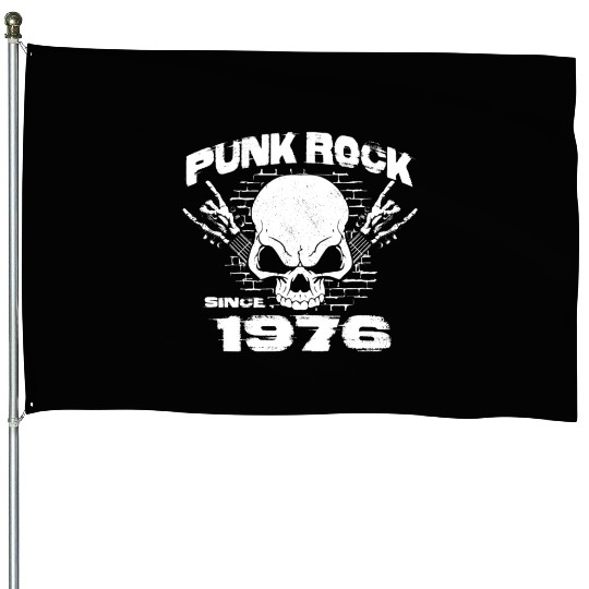 Punk Rock Since 1976 - Skull Rock Hands 48th House Flags