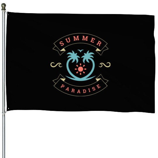 Summer Paradise House Flags Design