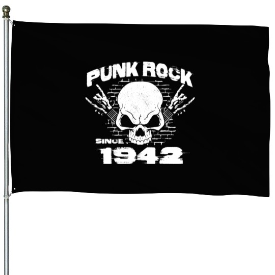 Punk Rock Since 1942 - Skull Rock Hands 82nd House Flags