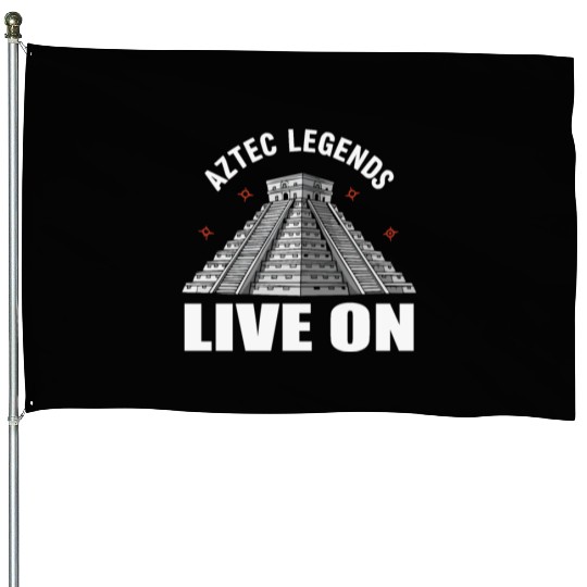 Aztec Pyramid Mayan Indigenous Mexican Aztec House Flags