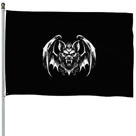 Dark Art Bat Beast with Wings Animal Horror Grunge House Flags