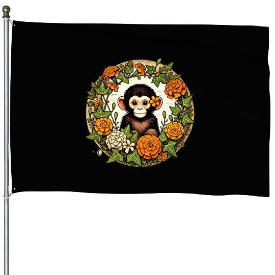 Chimpanzee House Flags