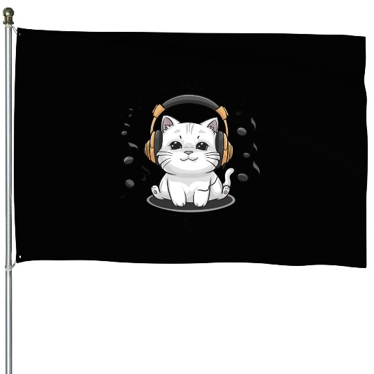 Cute Cat I Can't Hear You I'm Listening To Rap House Flags