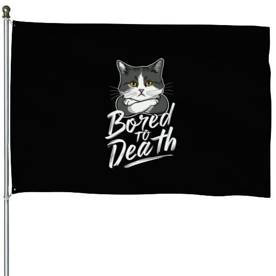 Gothic Emo Cat Design For Cat Lovers And House Flags