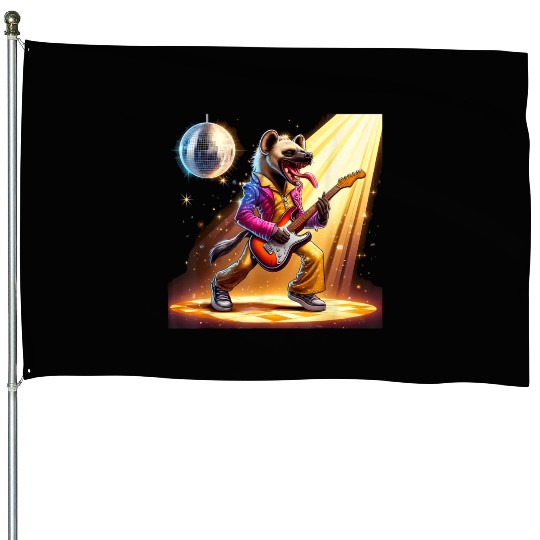 Disco Ball Guitar Hyena House Flags
