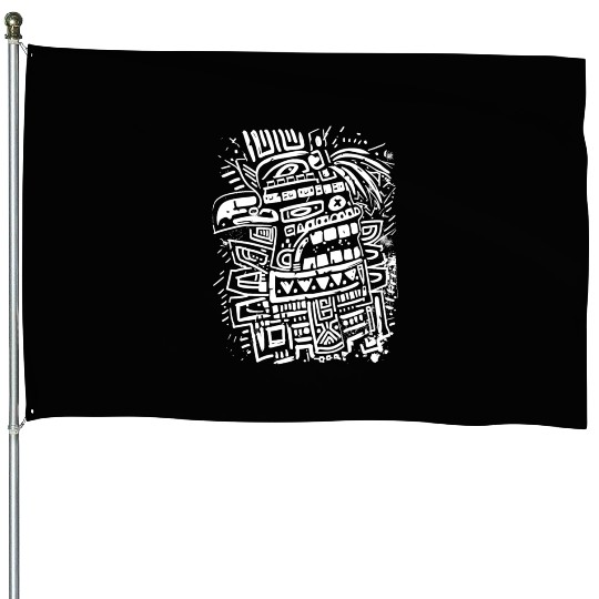 Aztec God Ancient Mythology Tezcatlipoca Eagle House Flags