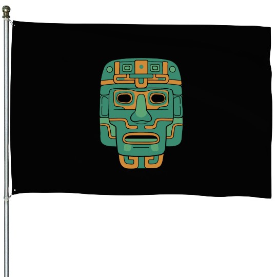 Aztec God Ancient Mythology Huitzilopochtli Mask House Flags