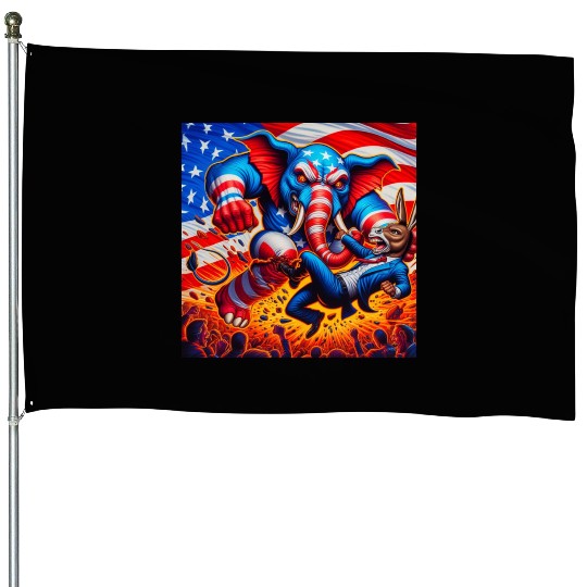 Beat Down the Democrats - Trump House Flags