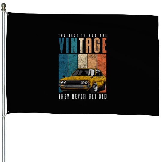 Car Old Muscle Car Year Of Manufacture House Flags
