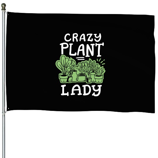 Plant Lady Gardening House Flags