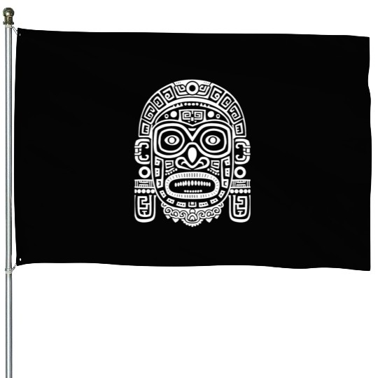 Maya God Mayan Mythology Ek Chuah Intricate Mask House Flags